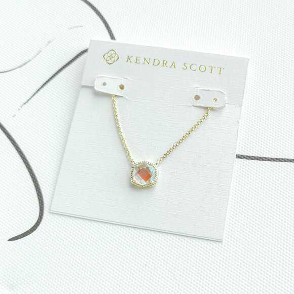 ✨Kendra Scott✨ Davie Gold Necklace Dichroic Glass - Picture 1 of 3